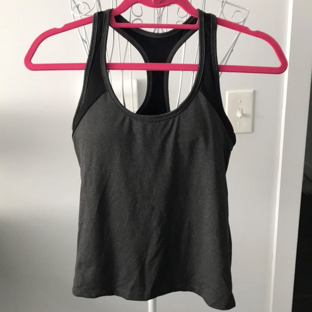Athletic Racerback Compression Workout Running Top | Built in Bra Small